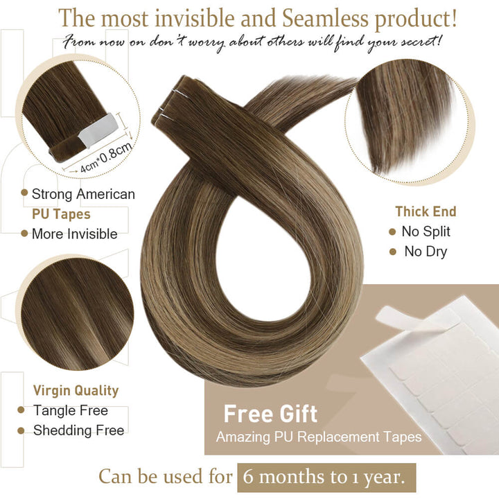 Tape In Extensions,virgin injection tape real human hair extensions