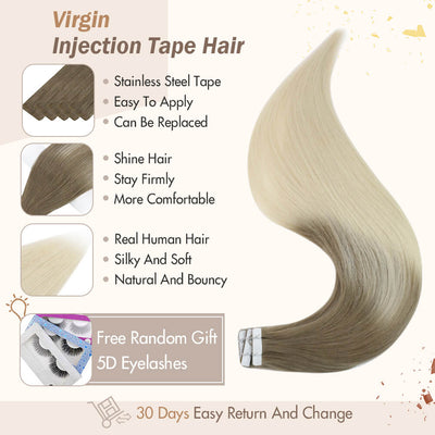 seamless real human hair tape in extensions