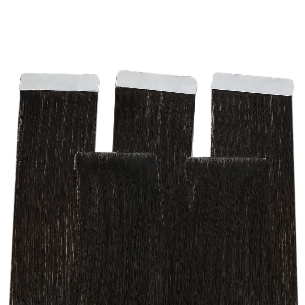 tape in dark brown hair extensions 100% human hair