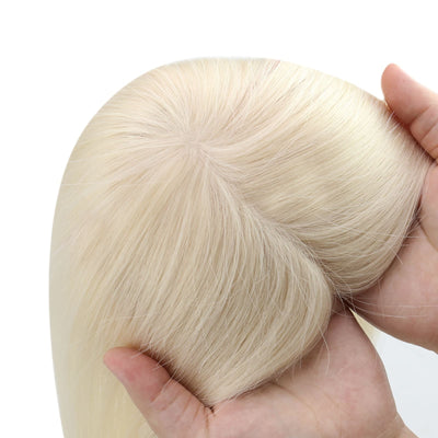 3x5 hair topper-Blonde hair topper for older women with hair thinning