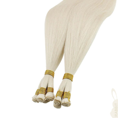 hand-tied hair weft for thin hair pure color