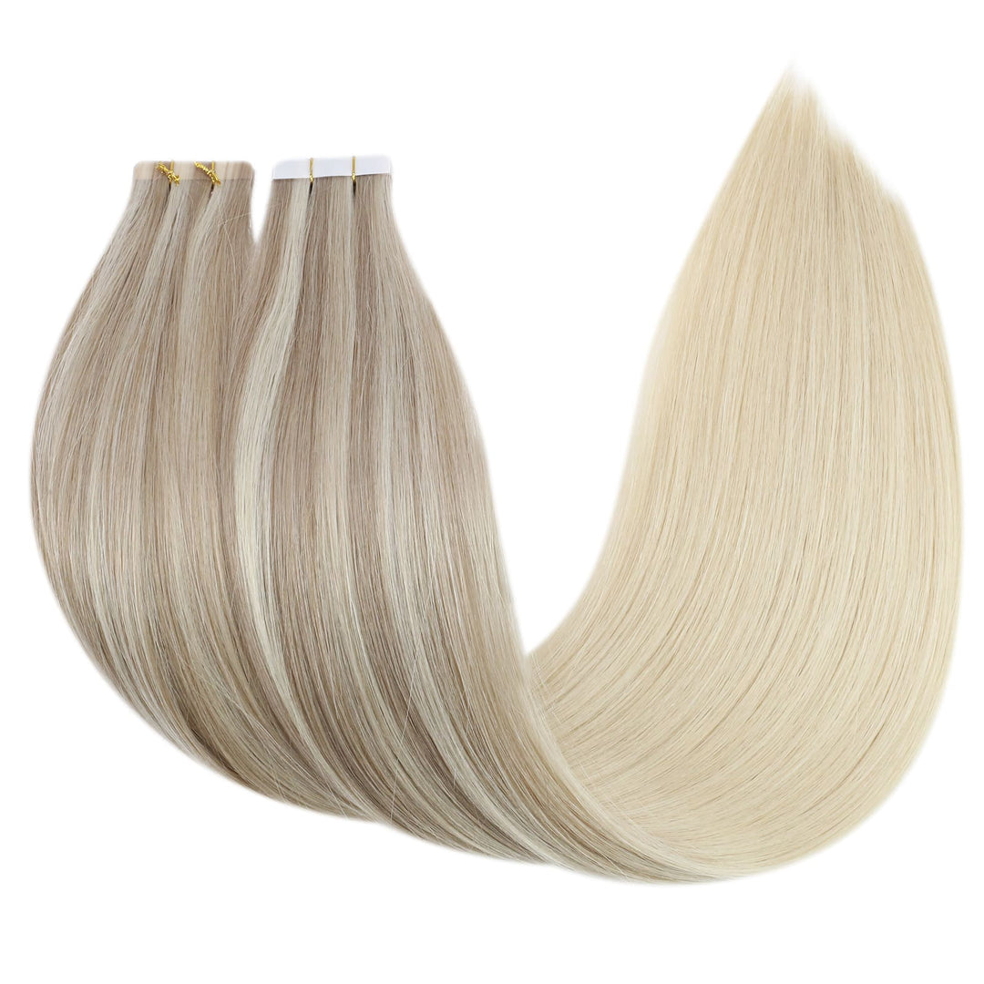 silky straight human tape in hair