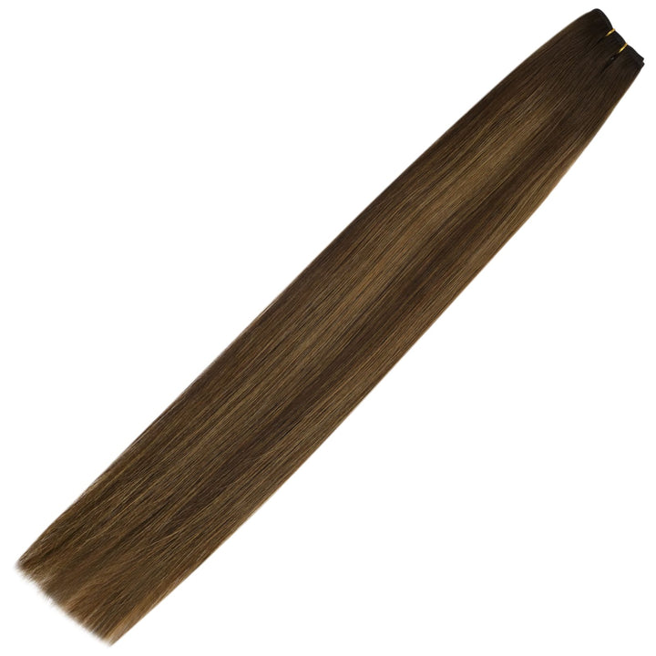 balayage brown human hair sew in weft virgin hair