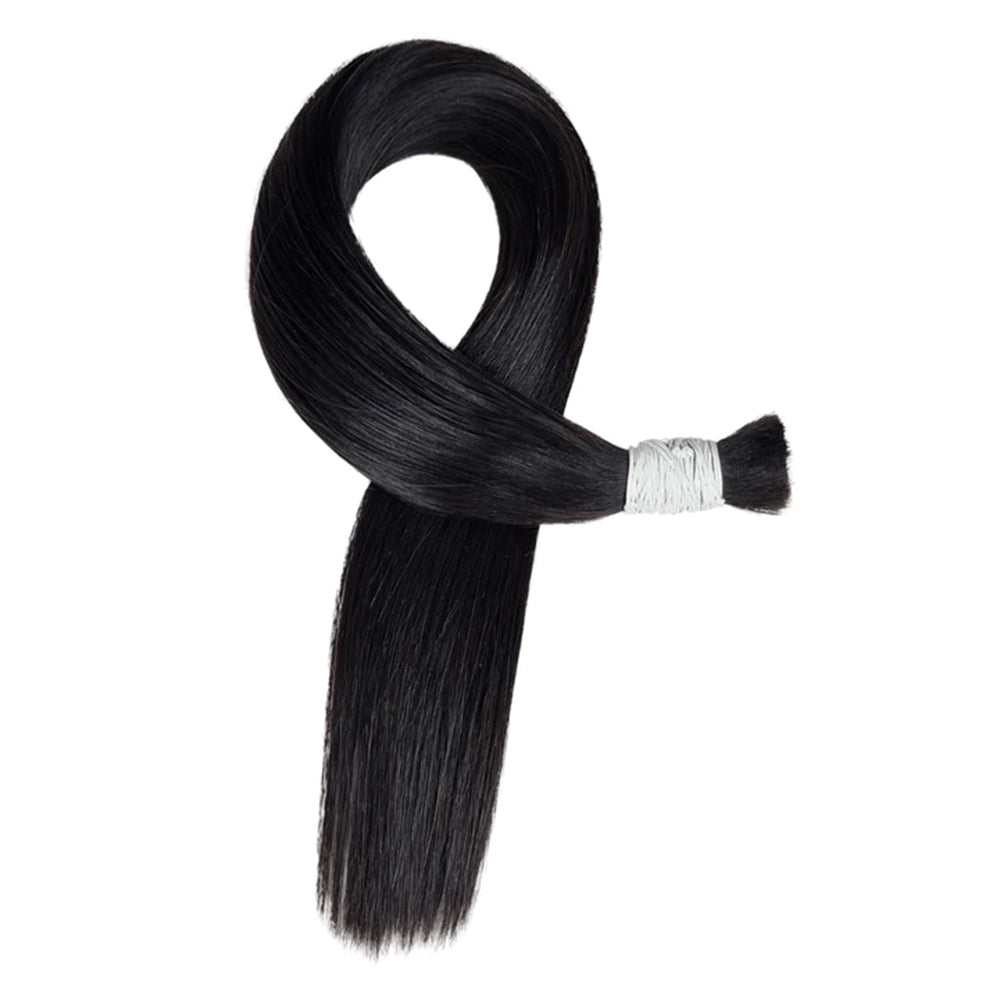 Straight Bulk Hair for Braiding Human Virgin Hair 100% Unprocessed Hair Extensions Natural Black