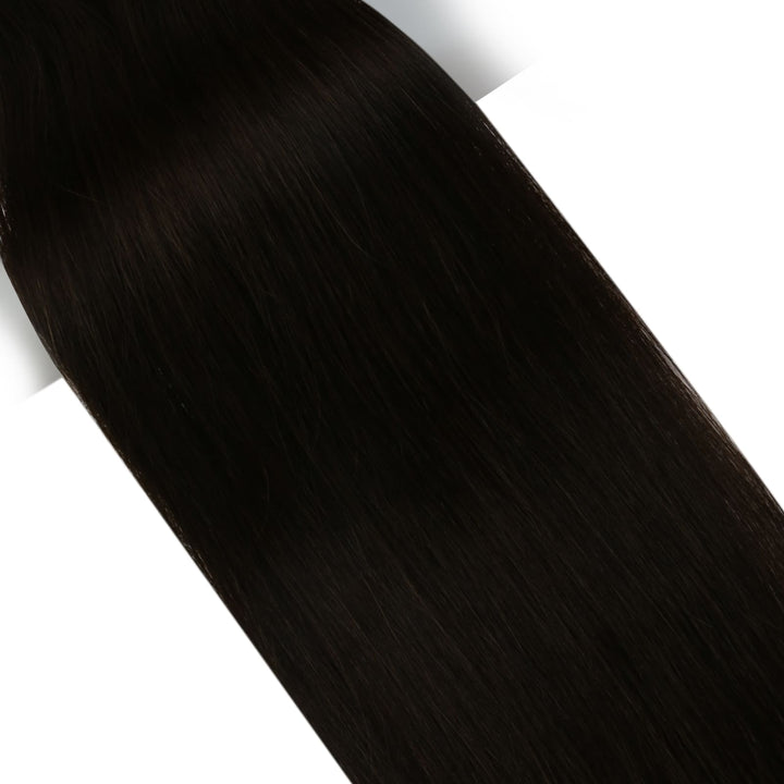 real weave hair Classic dark brown Genius Weft extensions 