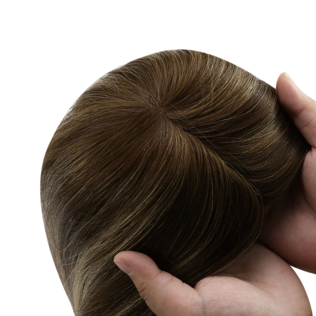 scalp-like top closure-Scalp look hair topper clip-in virgin hair 3x5