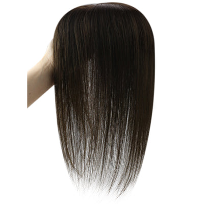 Lightweight human hair topper with 3*5 inch base
