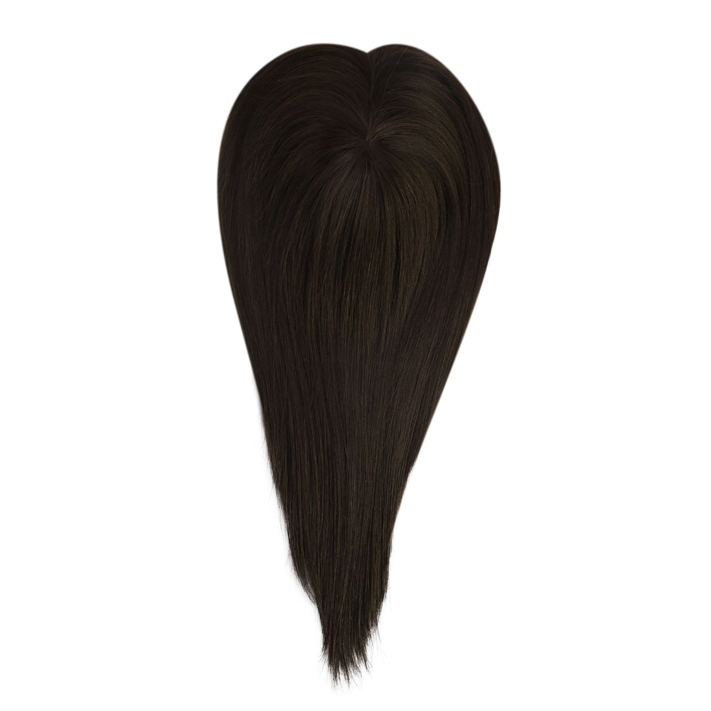 Virgin Crown Topper 100% Human Hair Topper Women Topper Hair Piece Large Base Darkest Brown #2