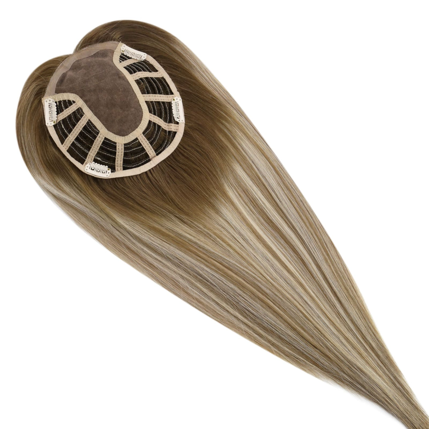 hair topper natural-Clip-in virgin hair topper for women with hair loss