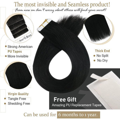 invisible and seamless virgin tape in hair