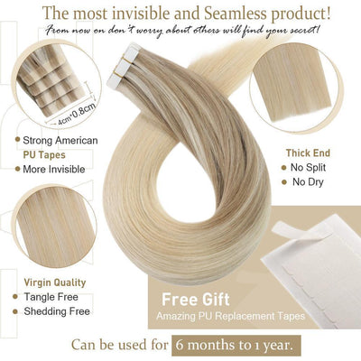 Virgin Injection Tape in Hair silky straight