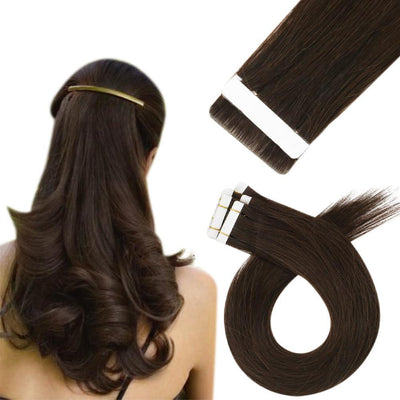medium brown tape in hair for women