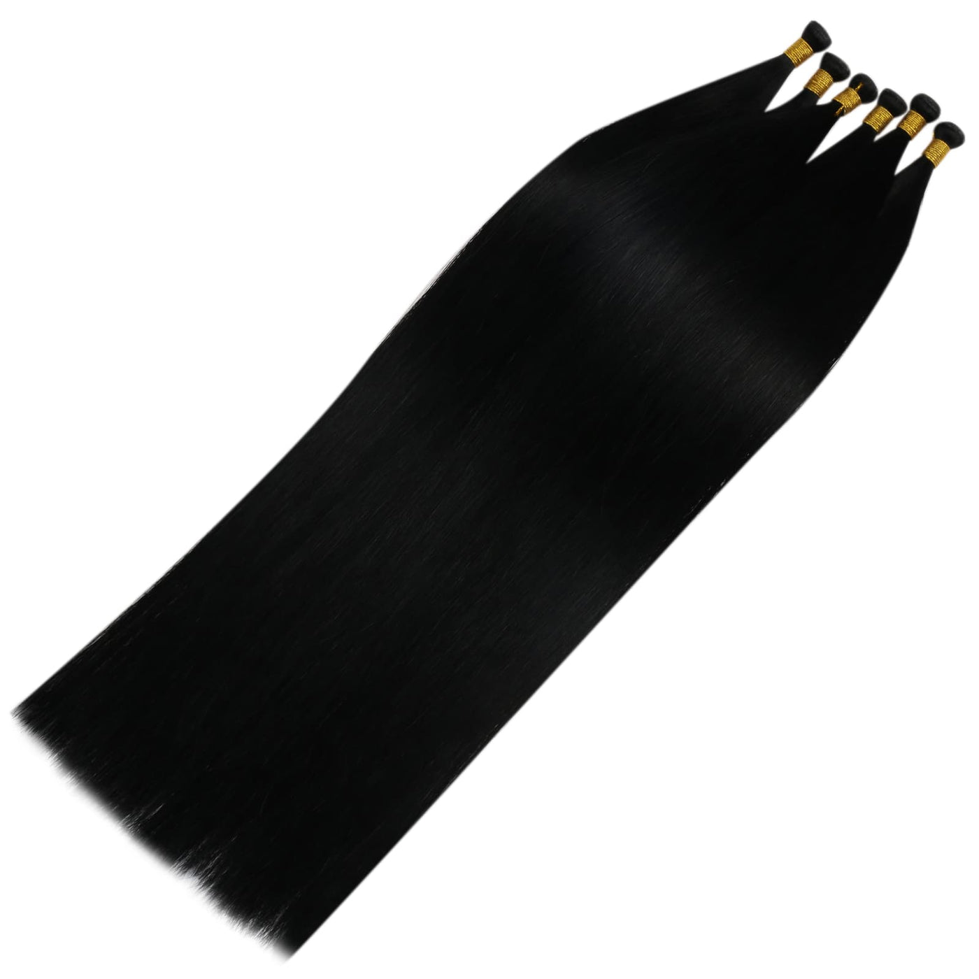 hair bundles pure black  Invisible weft extensions blending flawlessly with natural hair