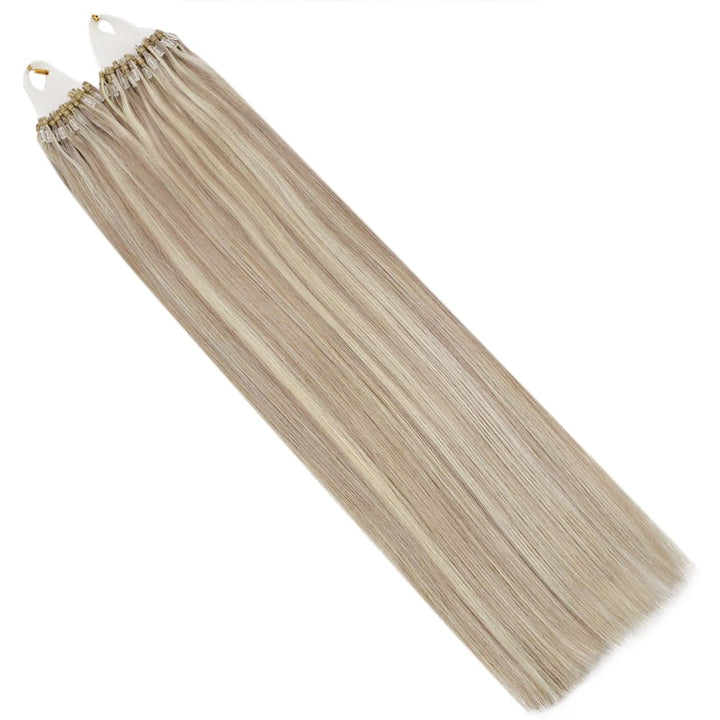 micro loop hair with color blonde