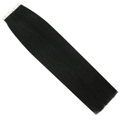 jet black invisible injection tape in hair