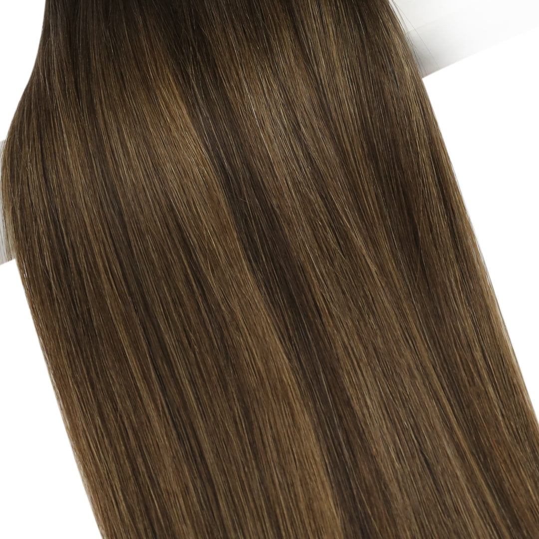genius weft hair-straight hair brown to blonde balayage