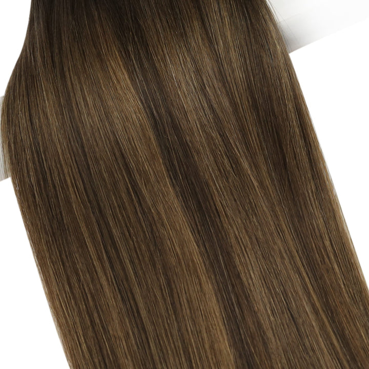 genius weft hair-straight hair brown to blonde balayage