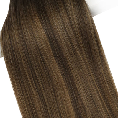 genius weft hair-straight hair brown to blonde balayage