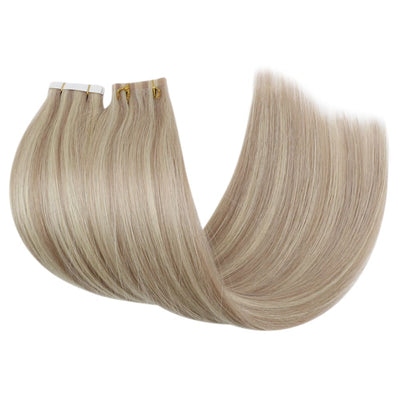 blonde virgin tape in hair extensions
