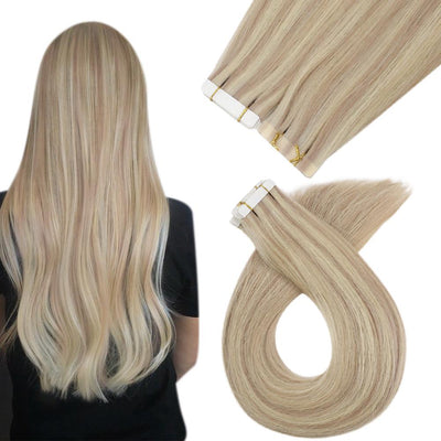 silky straight real human tape in hair extensions