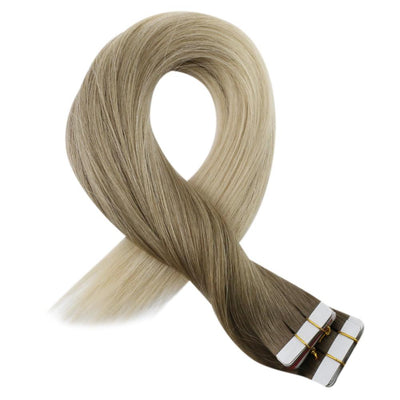 silky straight tape in hair