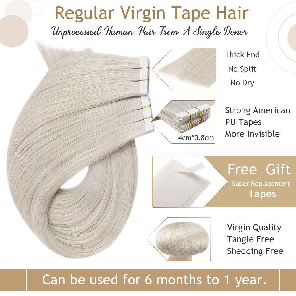 real human virgin tape in hair