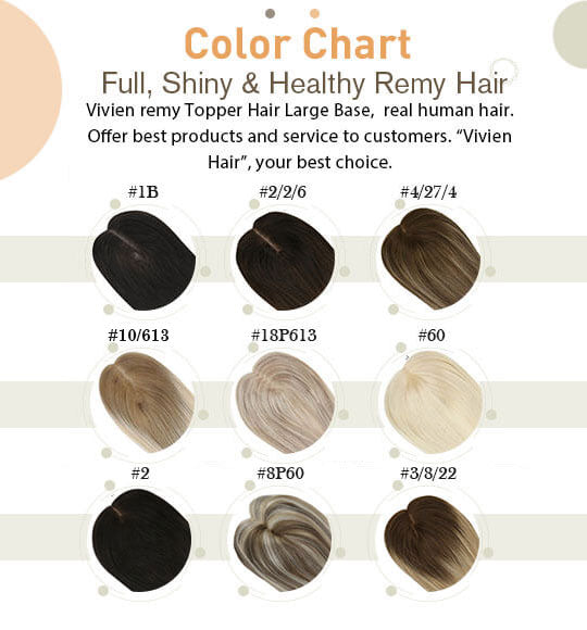 human hair piece topper color chart