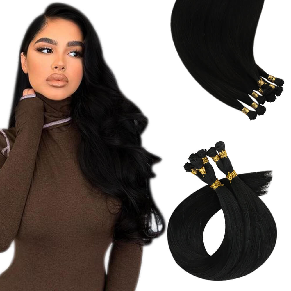 Virgin+ Hand-tied weft extensions match you hair