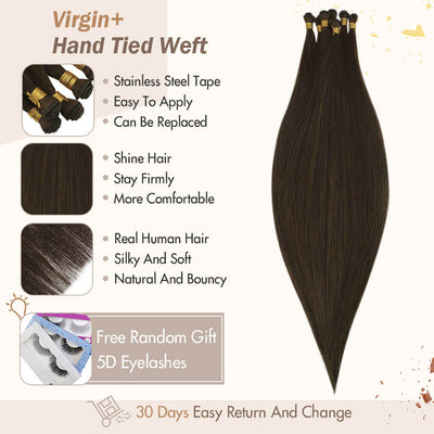 vivien hair virgin hand tied hair extensions 100% real natural hair