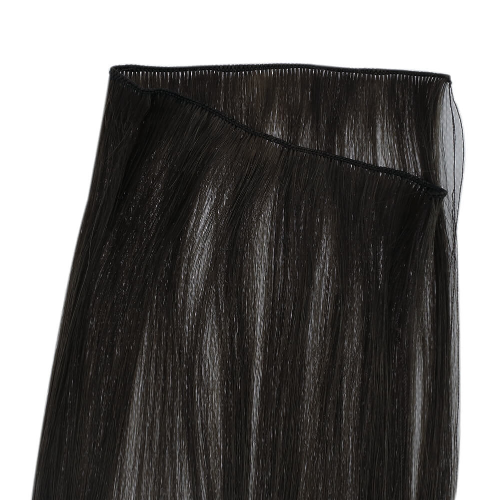 Virgin+ Hand-tied weft extensions jet black