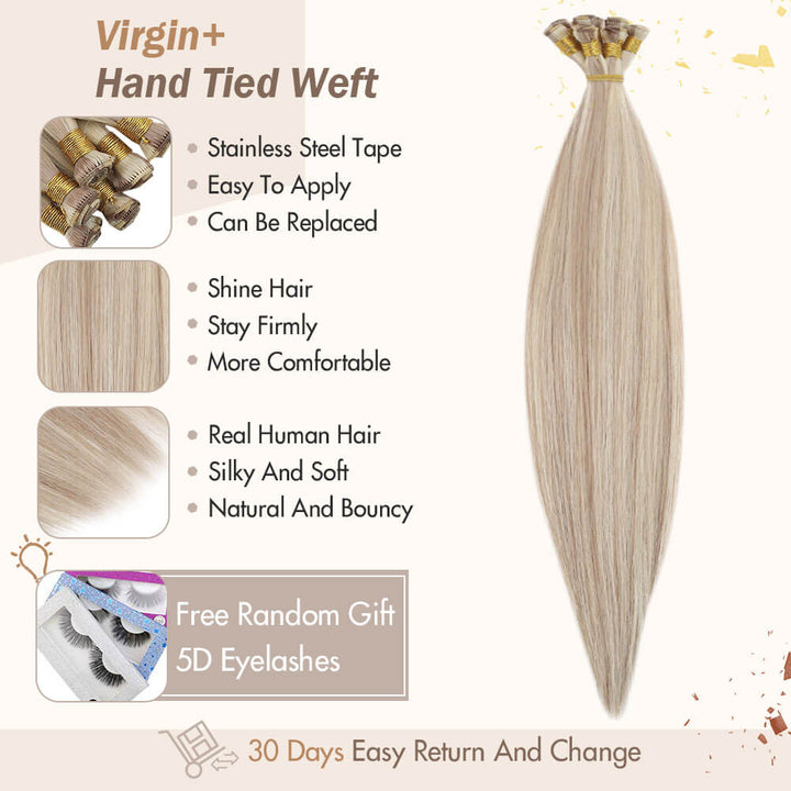 Virgin+ Hand-tied extensions 100&amp; human hair