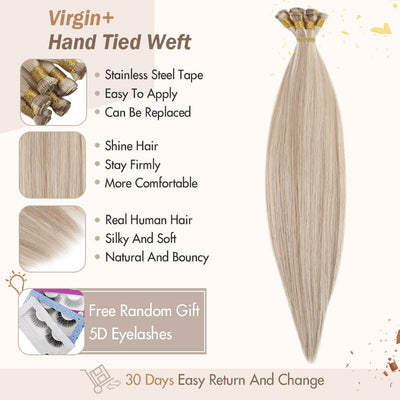 Virgin+ Hand-tied extensions 100& human hair