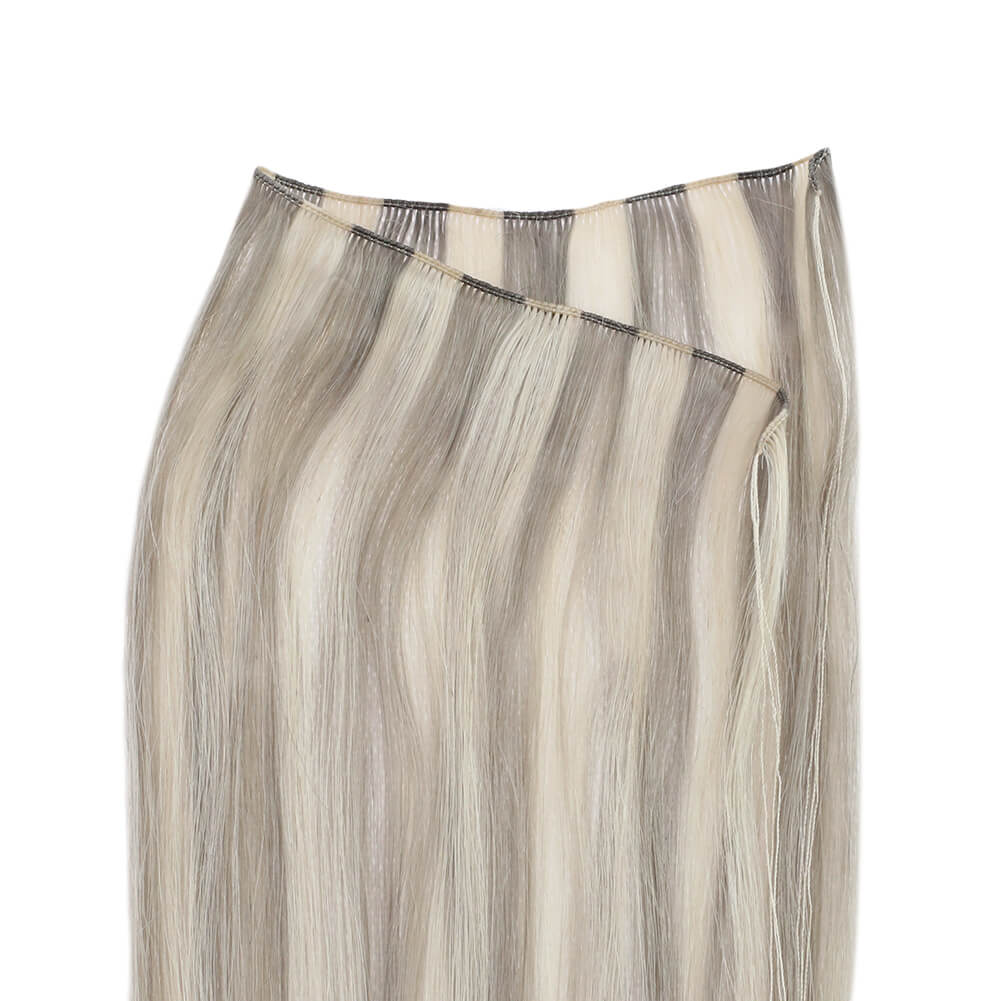 High quality real hair natural soft hand tied weft