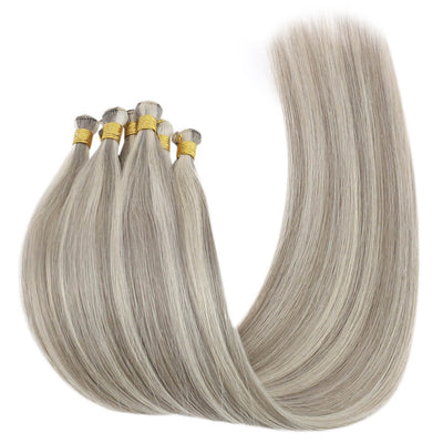 High quality real hair hot selling virgin hand tied weft