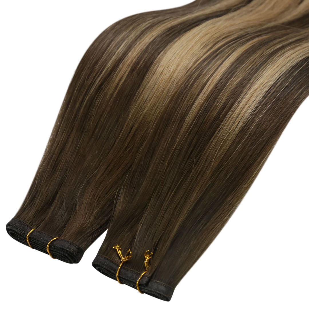 virgin pu weft hair brown and blonde bm