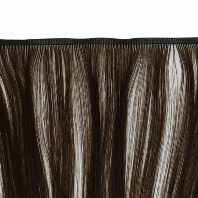 Flat Silk Weft Chocolate Brown Human Virgin Hair Double Weft One Bundle PU Sew In Hair  For Women #4
