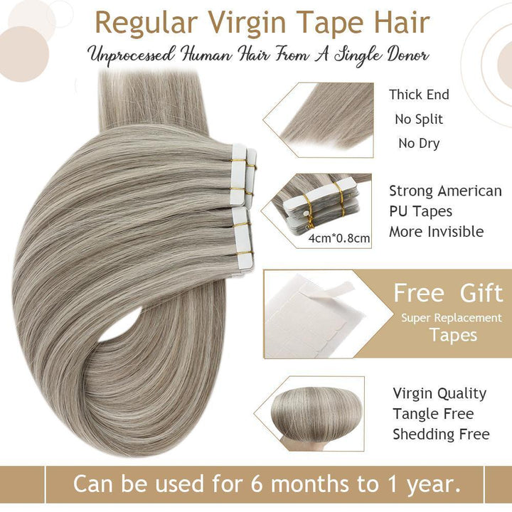 real human virgin tape in hair
