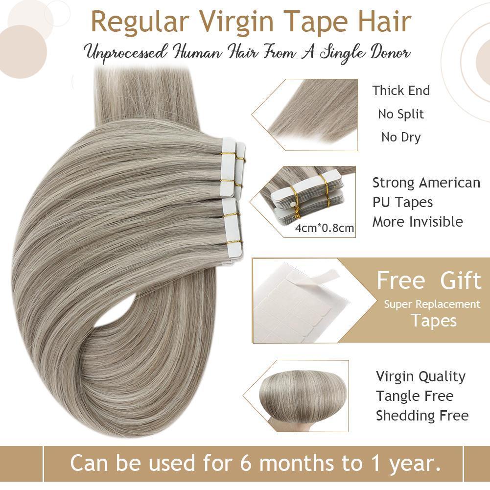 real human virgin tape in hair