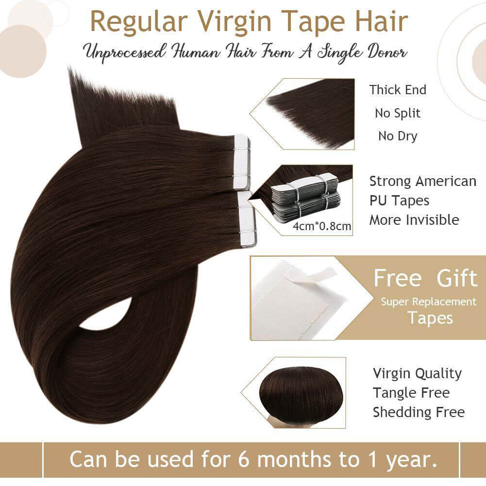 virgin human tape in hair