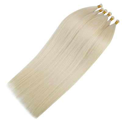 [virgin+]Human Hair Natural Genius Weft Extensions Weave Bundles Straight Whitest Blonde #1000