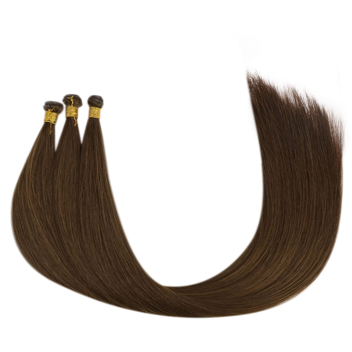 Human Hair Hair Bundle Vivien 100% Virgin Genius Weft Extensions #4 ...